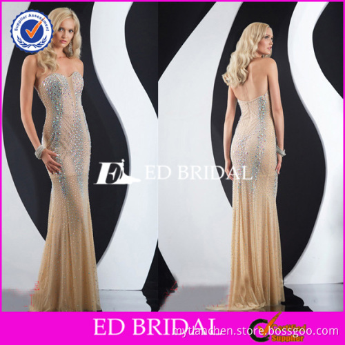 XL960 new fashion beaded crystals low back floor length 2014 latest dress designs photos